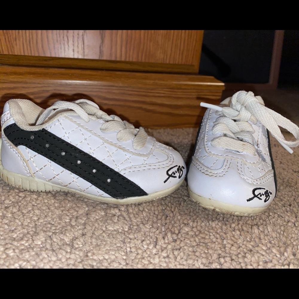 Puma baby white & black rhinestone shoes
